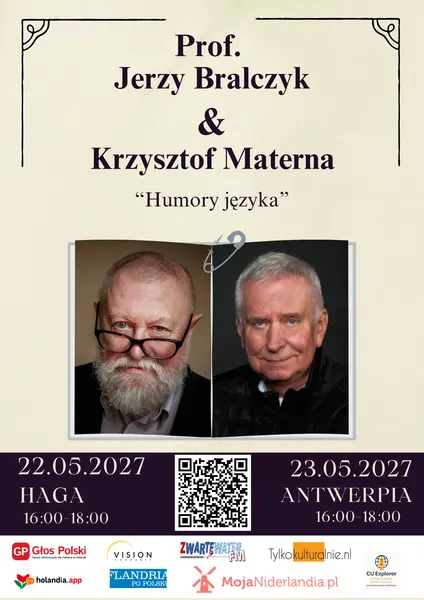 Prof. Jerzy Bralczyk i Krzysztof Materna